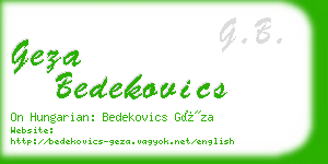 geza bedekovics business card